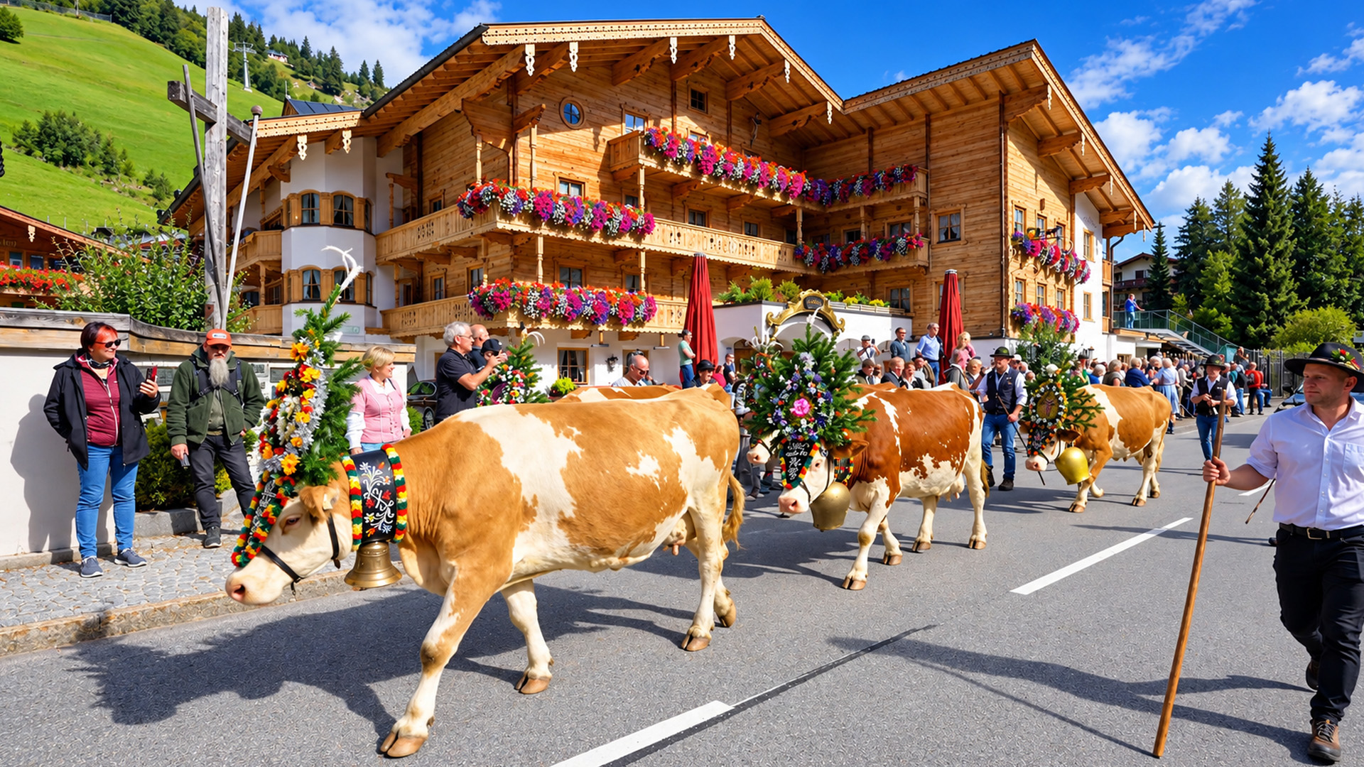 Cowbells, flowers and Austrian folk music at Gerlos Almabtrieb