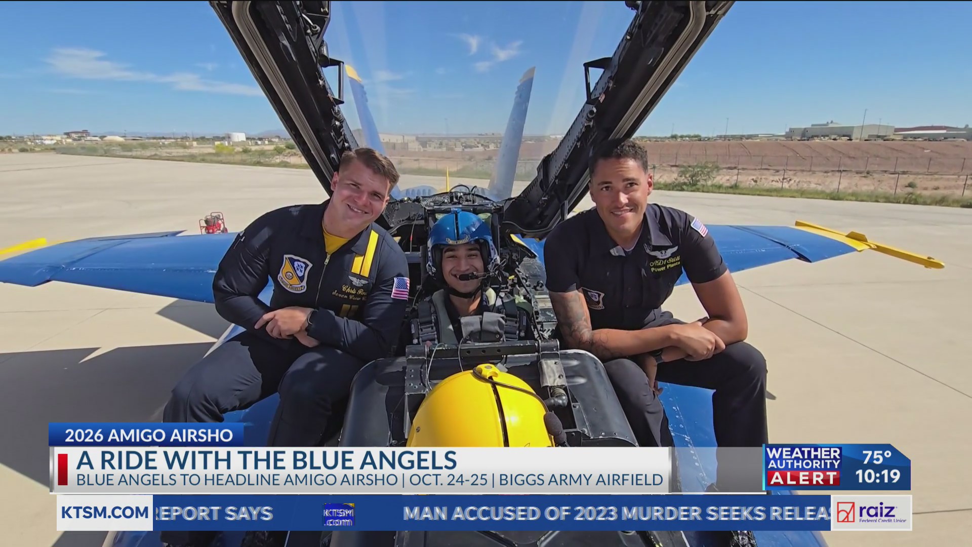 KTSM's Sam Guzman takes flight with the Blue Angels ahead of 2026 Amigo ...