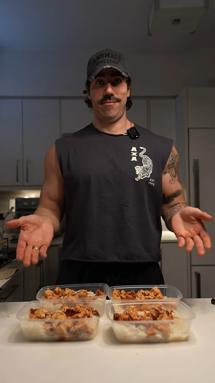 Simple air fryer chicken and rice meal prep routine