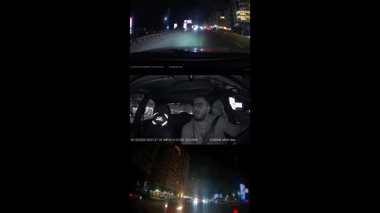 Motorcyclist loses balance after a collision in Alexandria, Egypt