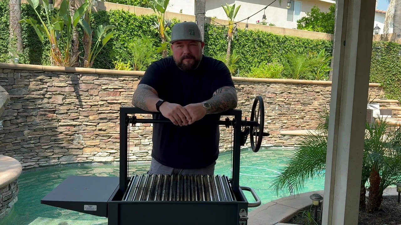 CJ cooks Santa Maria-style tri tip on a Big Horn Outdoors grill
