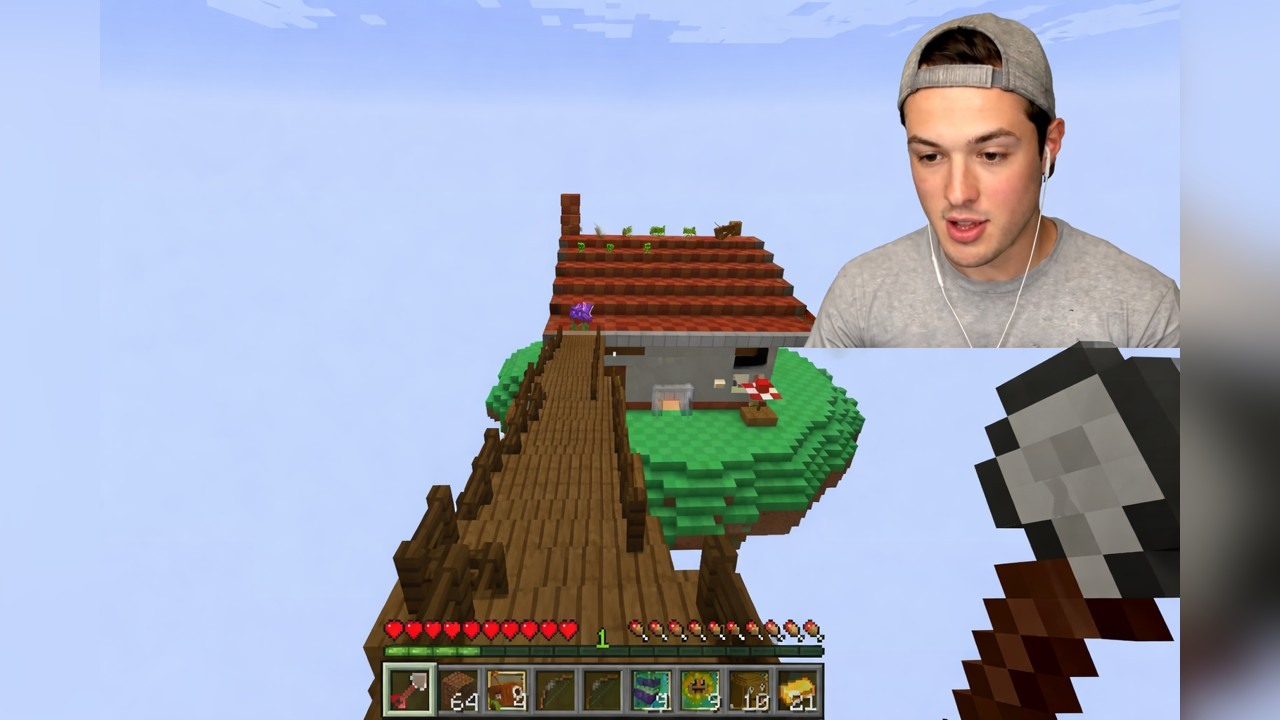 BeckBroJack Defends a Plants vs Zombies One Block in Minecraft