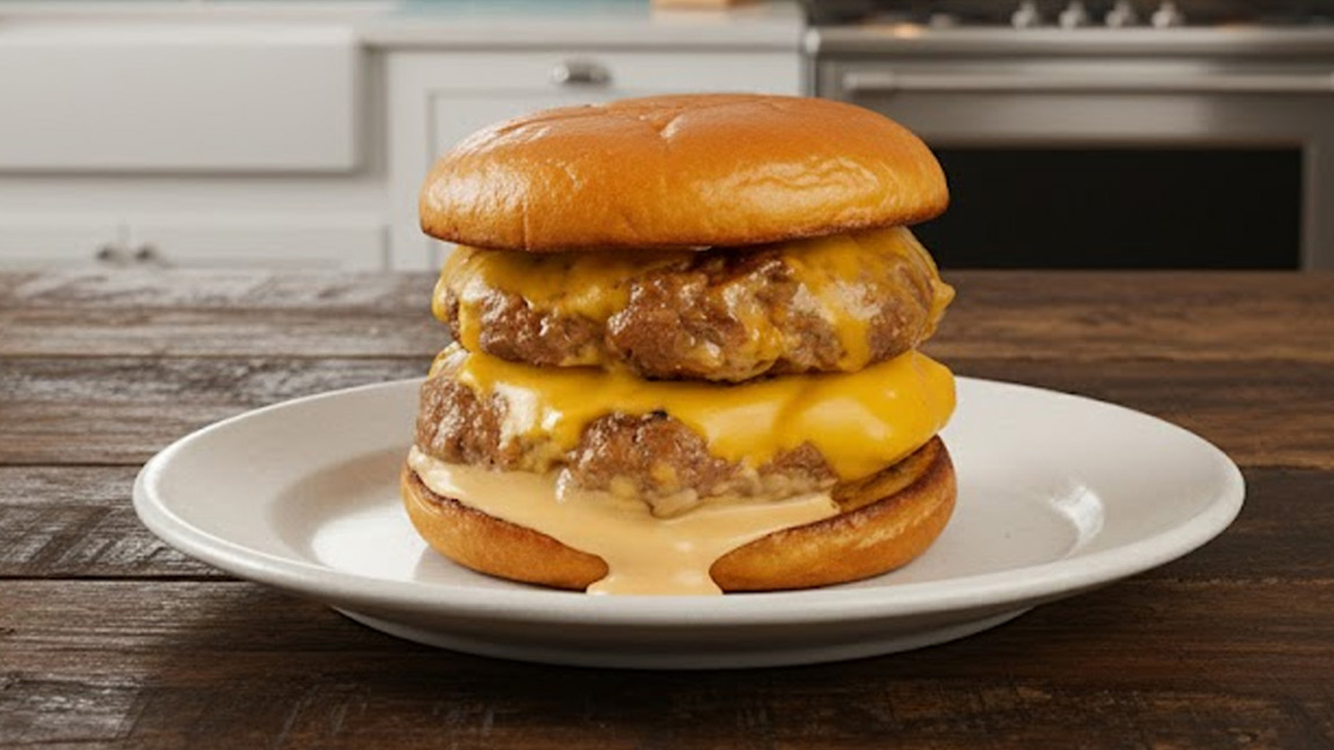 Double cheeseburger with melted cheese is the ultimate comfort food