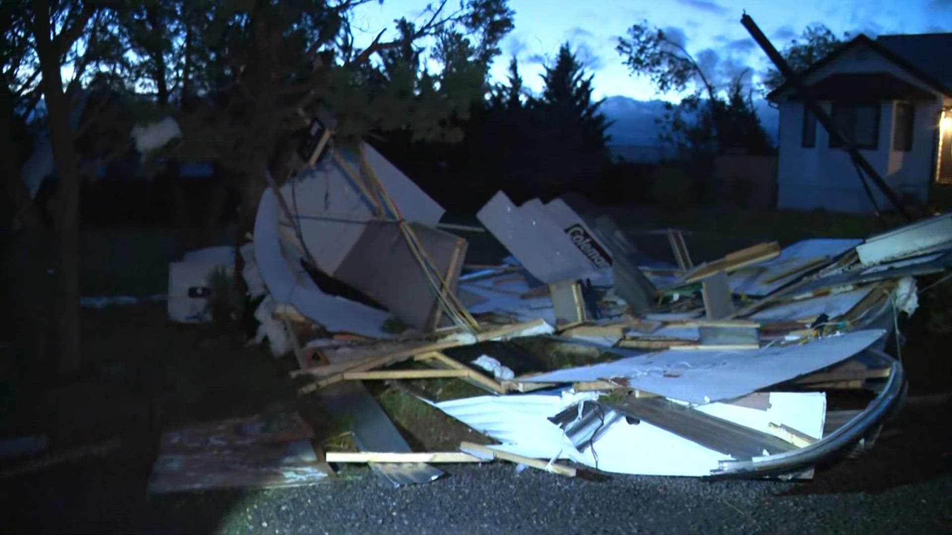 Picking up the pieces after a suspect tornado touched down in Heber