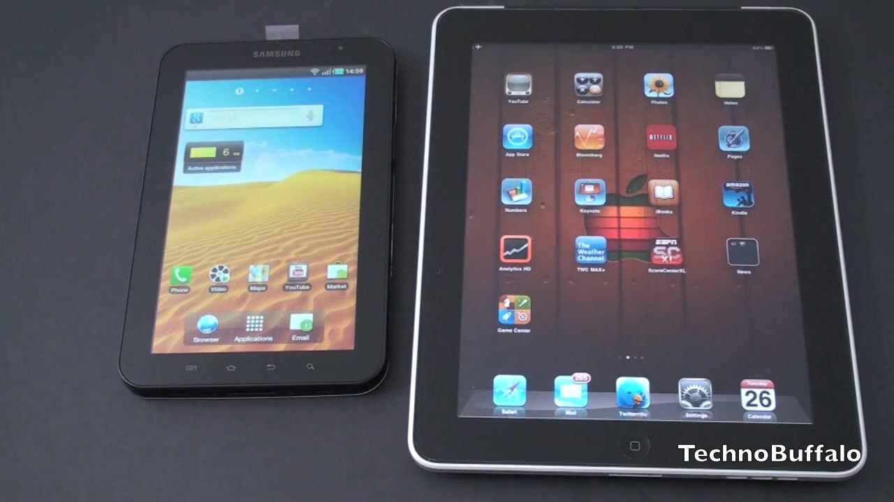 Apple iPad vs Samsung Galaxy Tab display quality