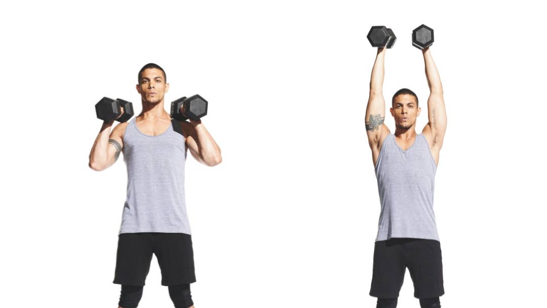 How to do the dumbbell clean and press for athletic power