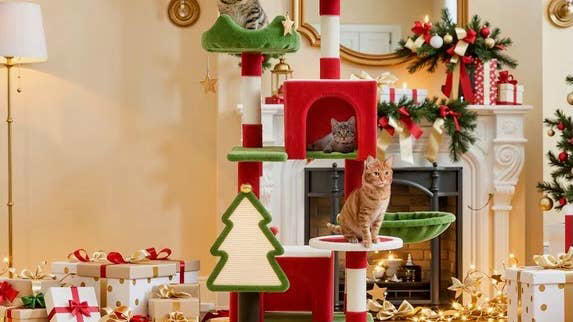 Walmart’s $60 Christmas cat tree brings over 6 feet of festive fun and ...