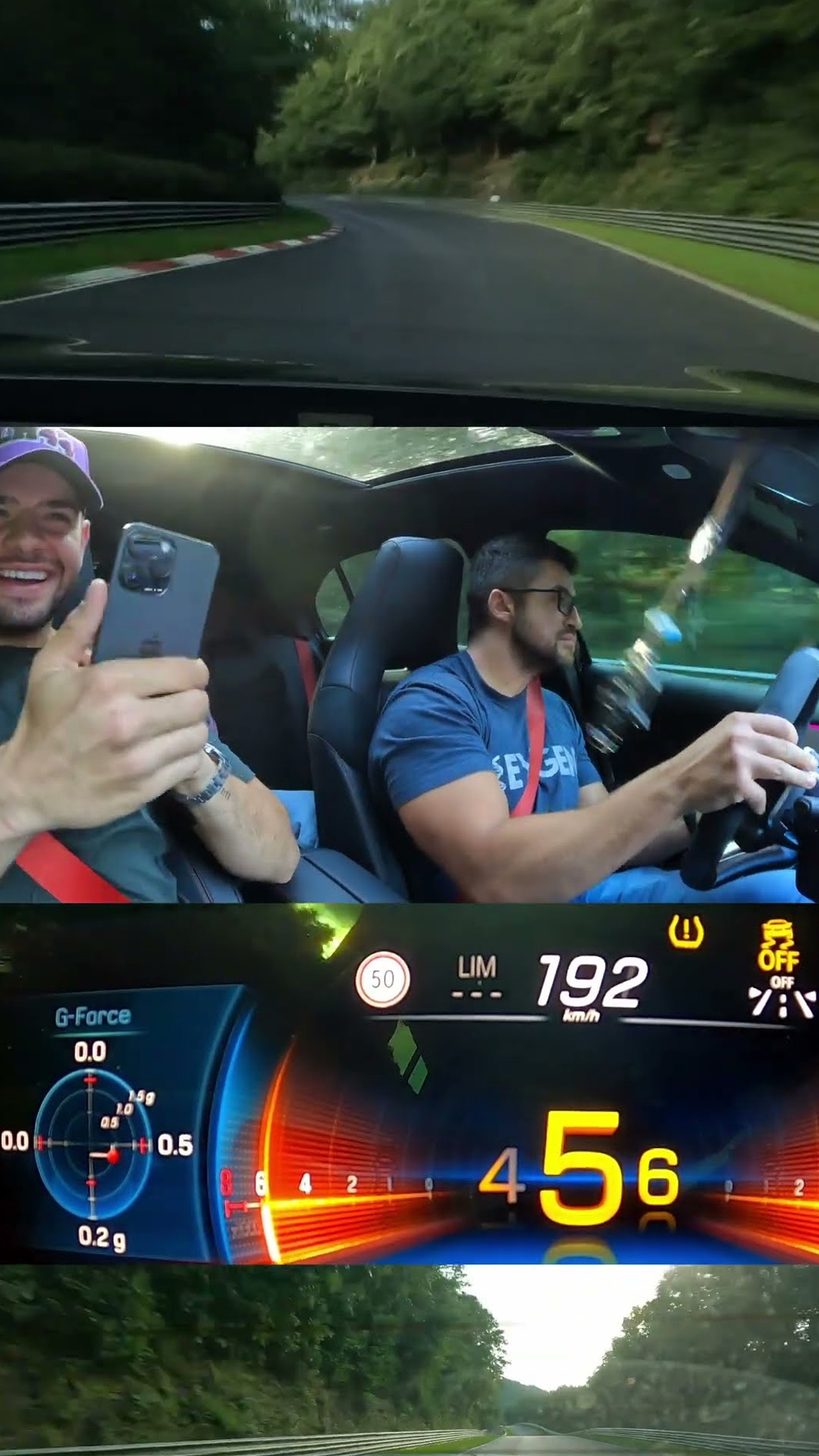 Sideways jump in an AMG A 45 S at the Nürburgring