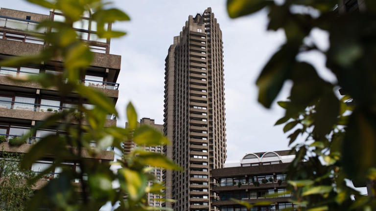 Much of "Slow Horses" is filmed around the Barbican Arts Centre and Barbican Estate, famous for its dark and imposing Brutalist architecture. - David Cliff/NurPhoto/Getty Images