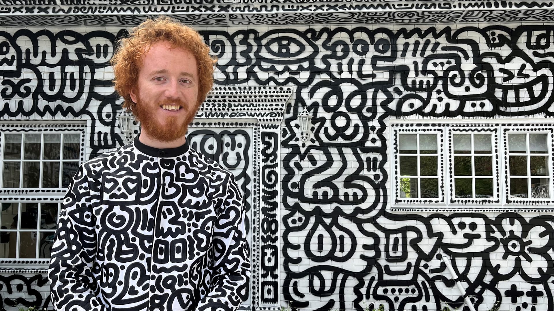 Doodle artist completes his masterpiece - a house full of doodles