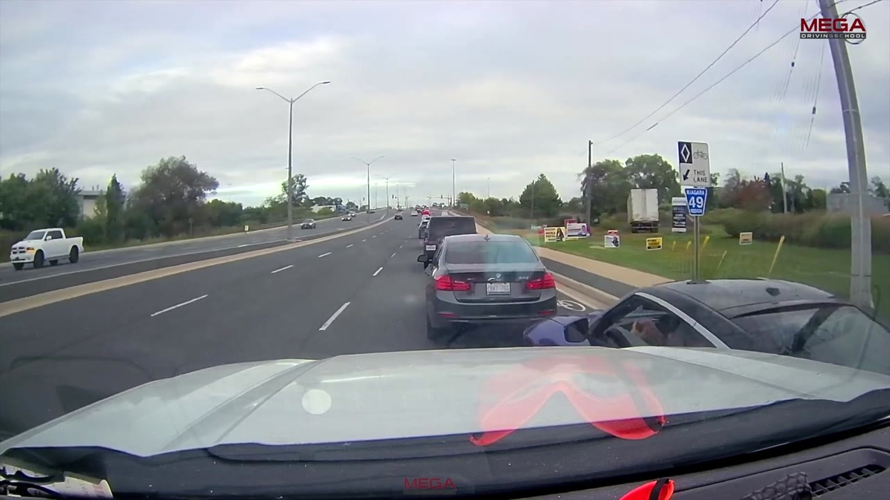 A driver showed off his horsepower and lost control