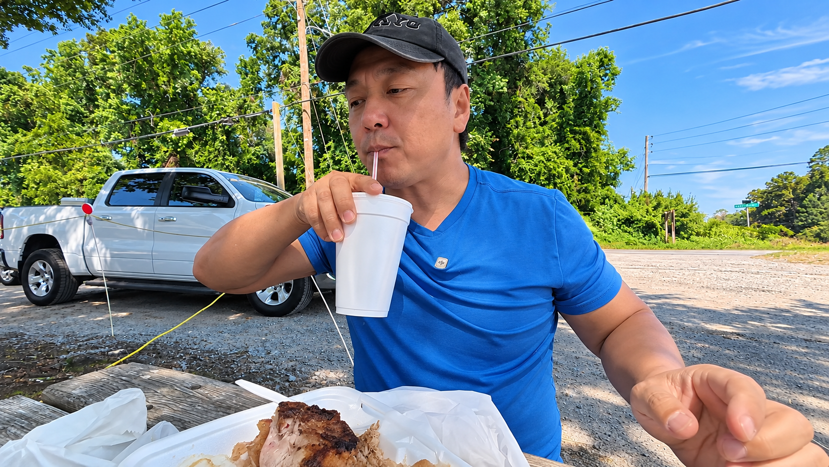Trying a southern restaurant buffet that offers more than he expected