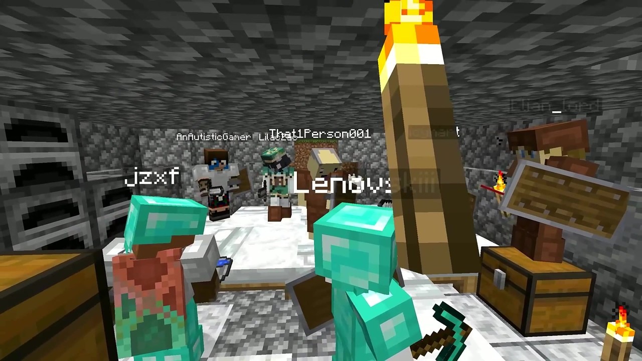 100 players start on one block in an expanding hardcore Minecraft world