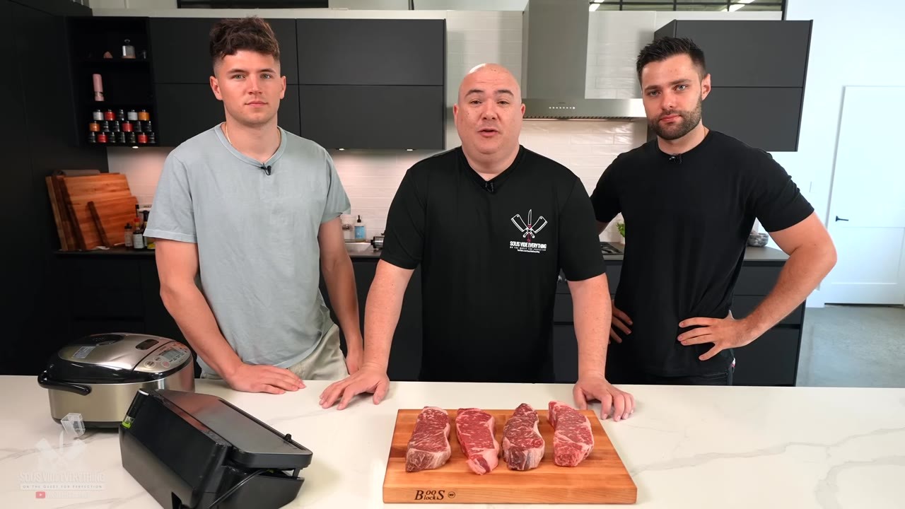 Wagyu steak is cooked in a challenge without conventional cooking equipment
