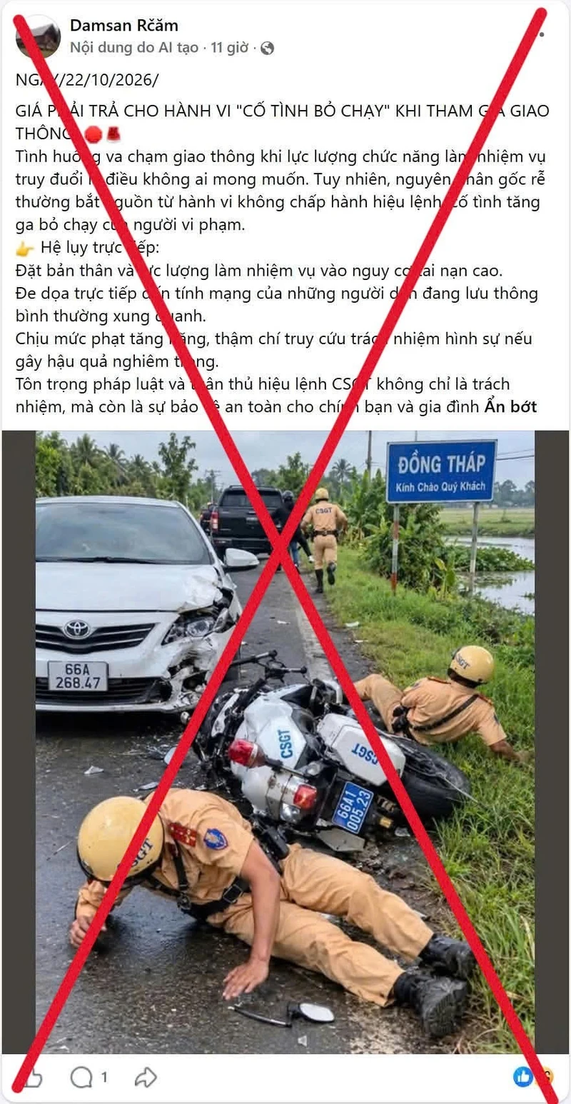 Đồng Tháp nói gì về tin đồn CSGT truy đuổi người vi phạm gây tai nạn?