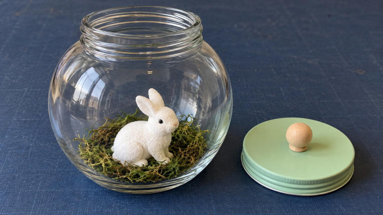 Make a bunny gumball machine decoration for spring
