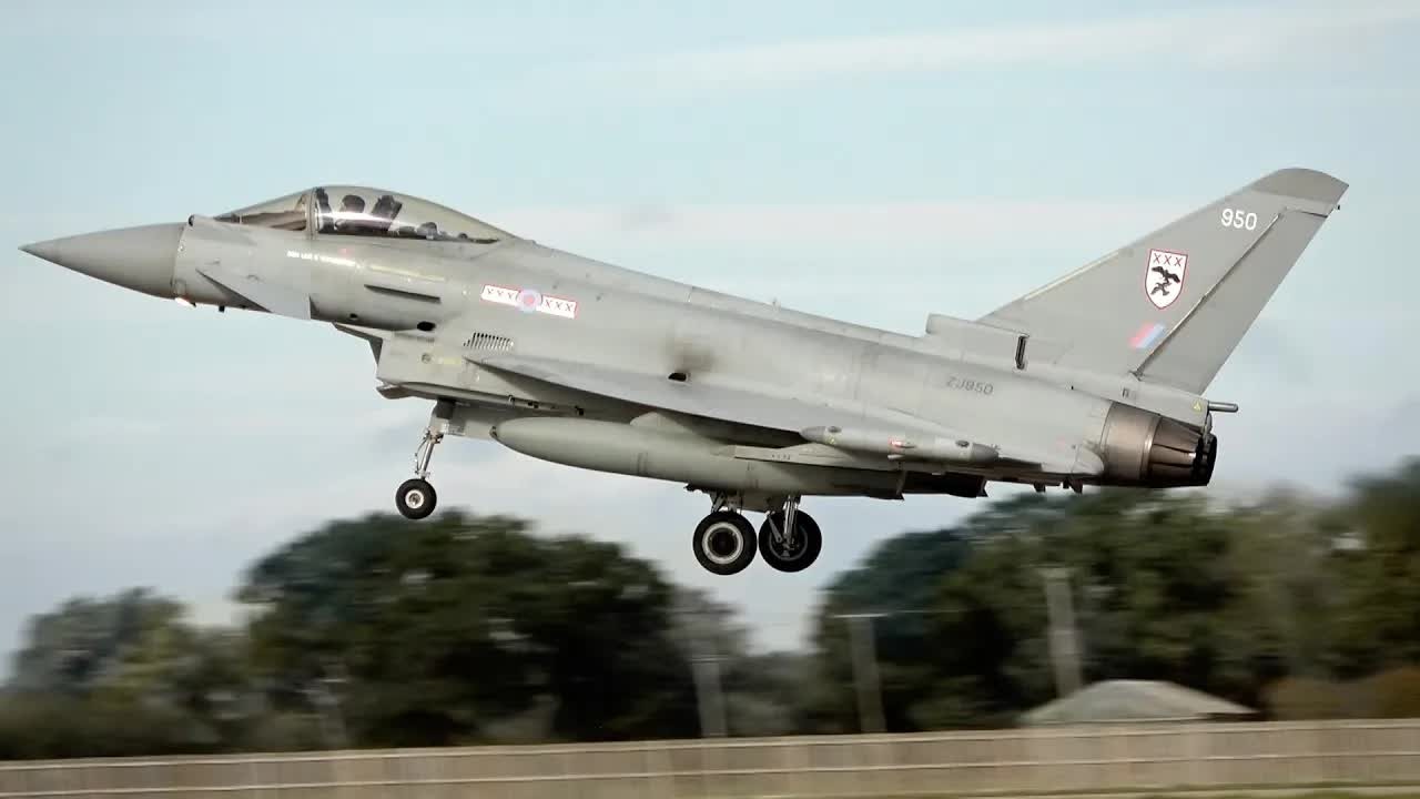 Watch the RAF Typhoon being armed - Paveway IV bombs ready for a strike ...