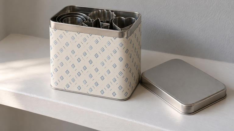 How to turn an old tea tin into pretty kitchen storage