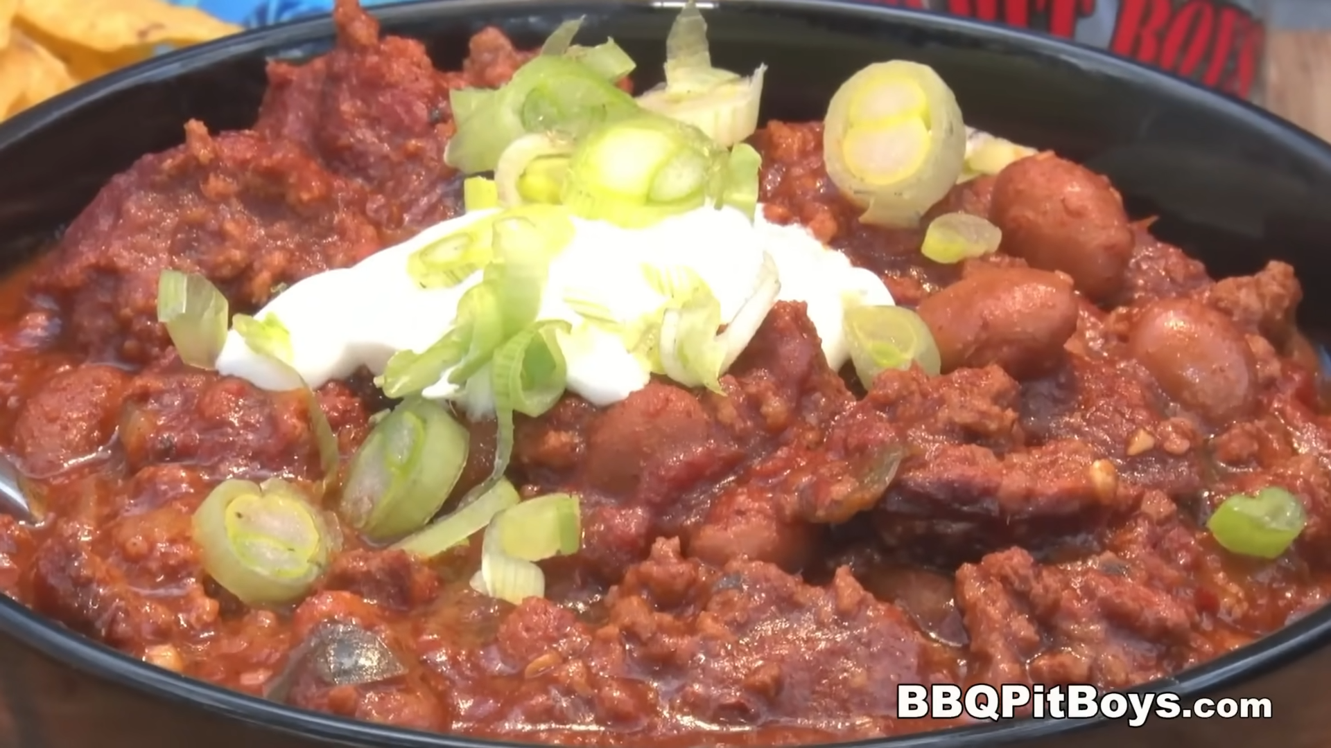 Cheeseburger chili starts with four pounds of burgers