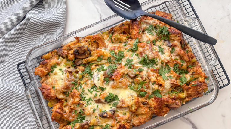 Croissant and mushroom stuffing recipe