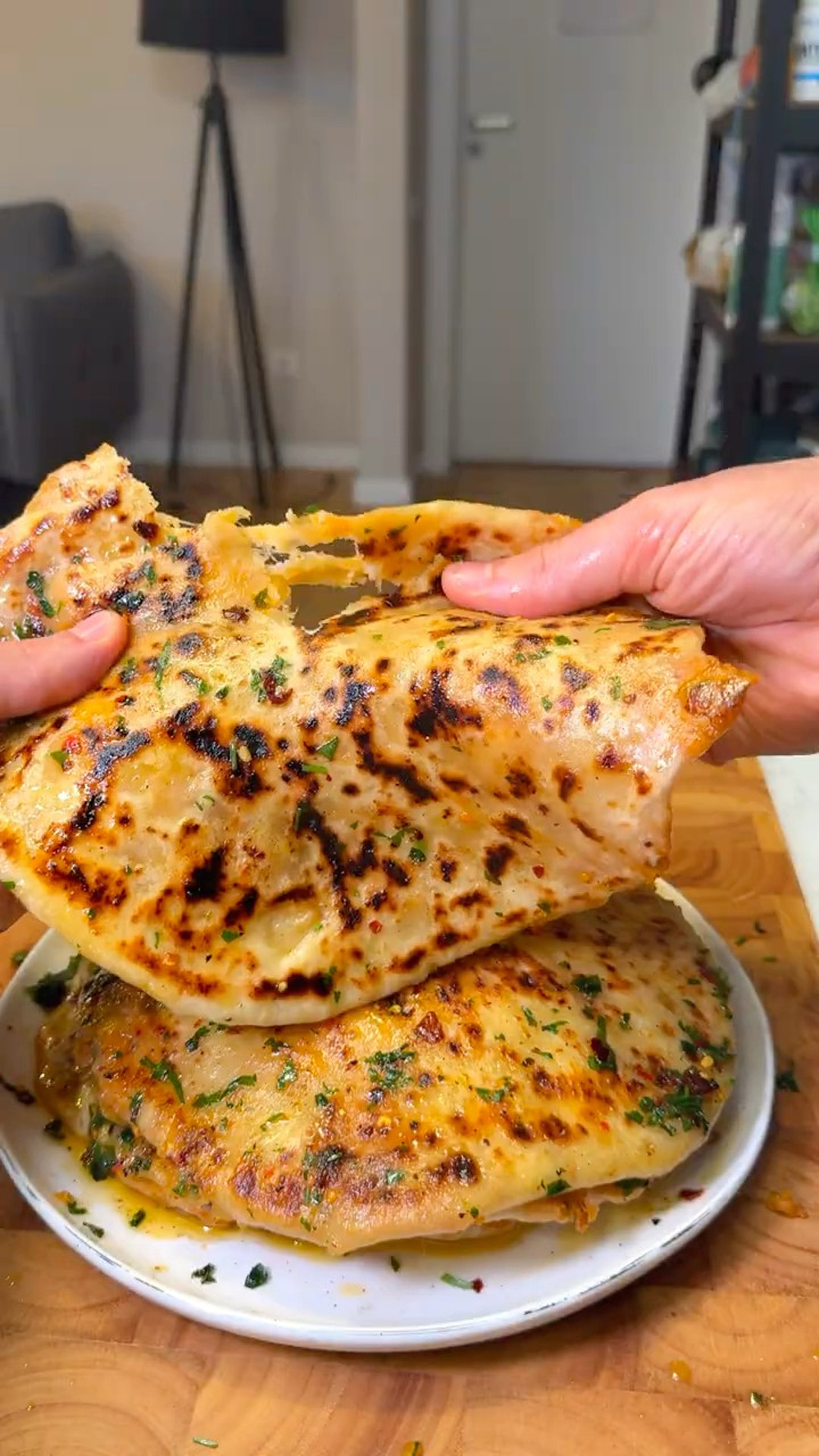 Easy step-by-step recipe for soft and cheesy potato flatbread