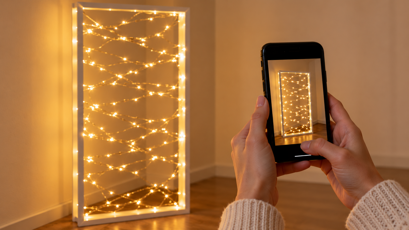 How to decorate a frame with lights