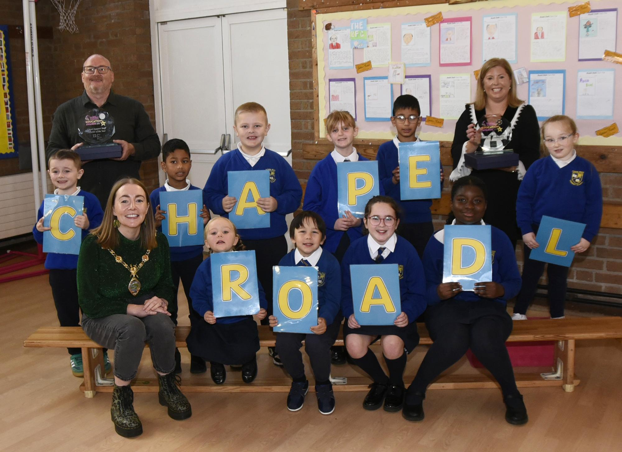 Double celebration for Chapel Road Primary School at Education Awards