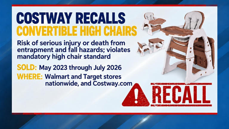 High chairs, LED finger lights recalled over hazards