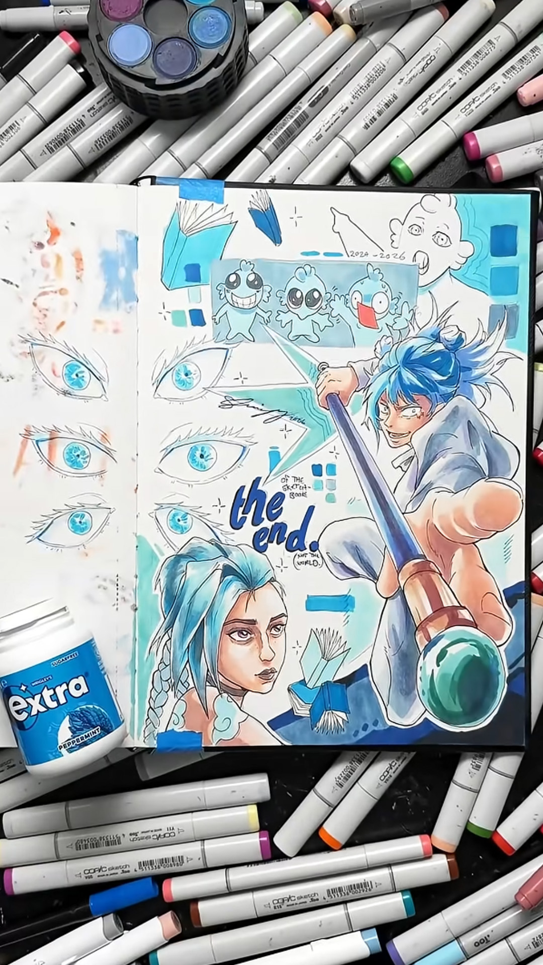 Sketchbook tour and final page character illustration challenge