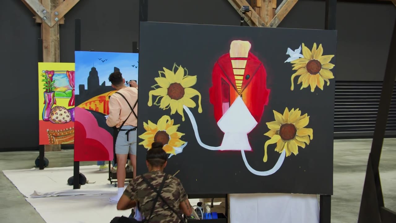 Artists begin day one of a $100,000 art competition