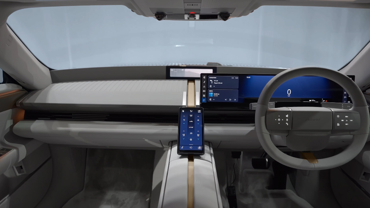 Ultra minimalist luxury lounge cabin inside the Jaguar Type 01