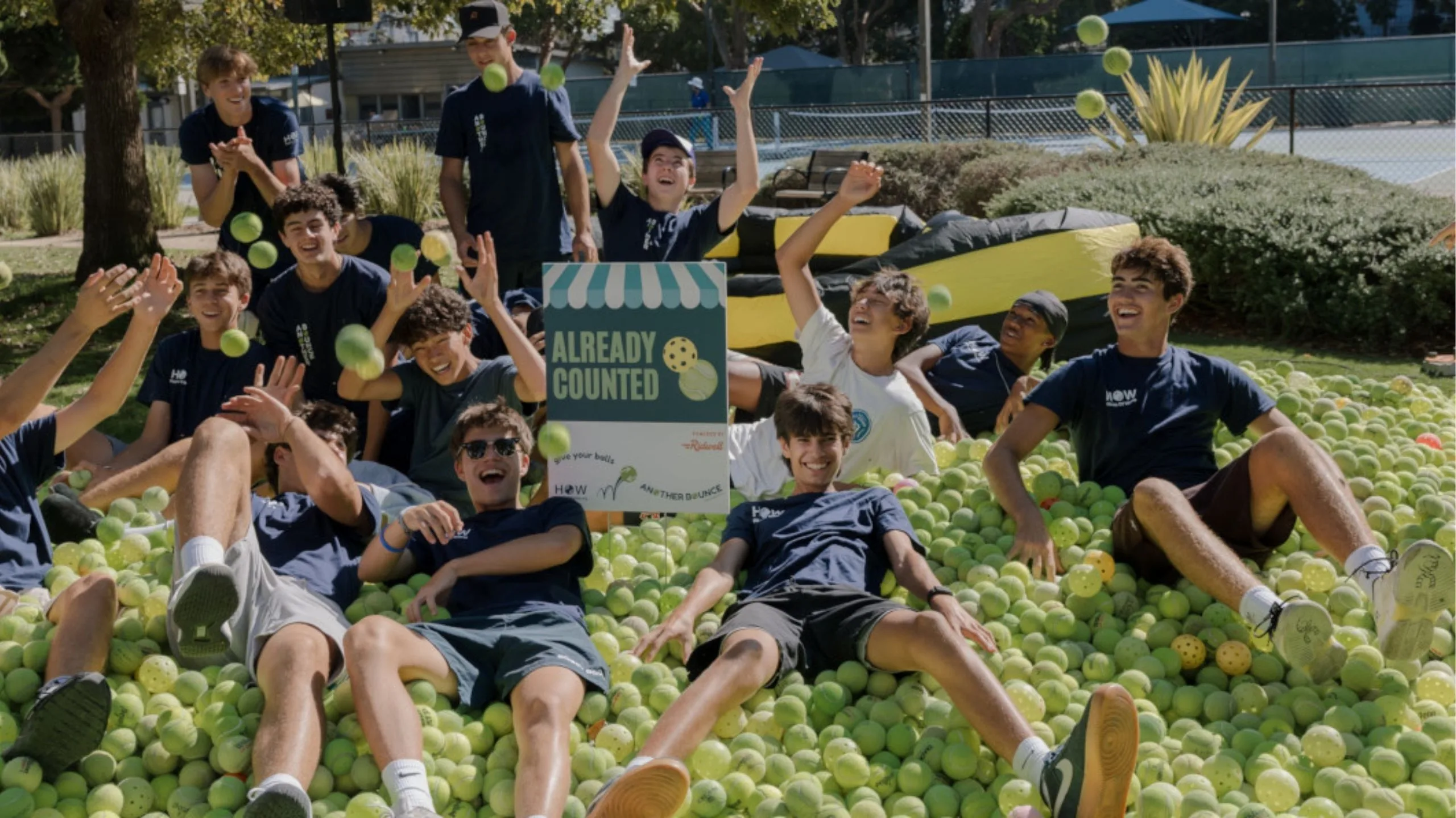 Teens recycle 22,000 tennis and pickleball balls in a single day