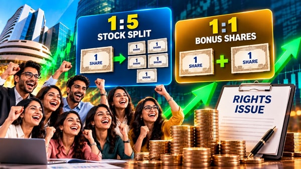 Small-cap stock under ₹50 with 1:5 stock split, 1:1 bonus share history ...
