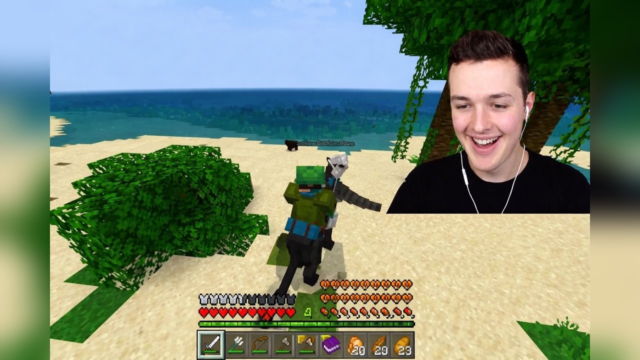 BeckBroJack tames a baby gorilla in Minecraft