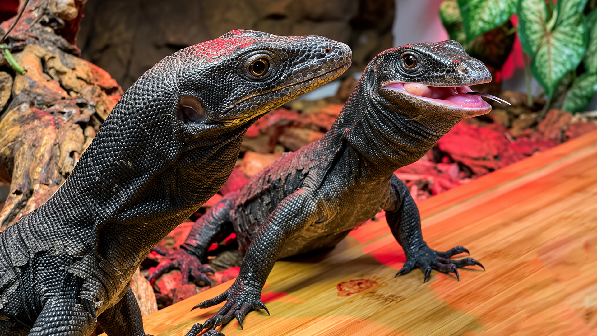 Baby monitor lizards have a serious appetite for meat