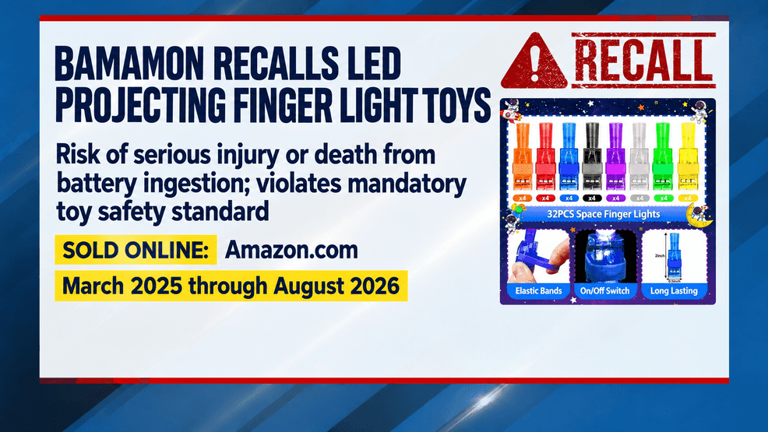 High chairs, LED finger lights recalled over hazards