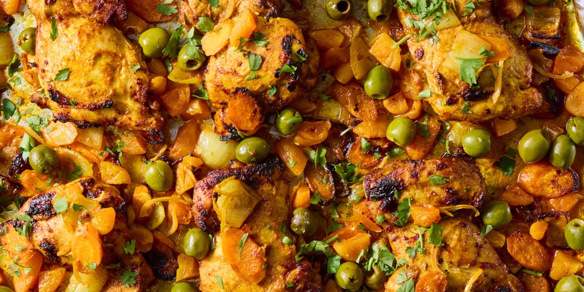 Our sheet-pan chicken tagine streamlines the complex, slow-simmered ...