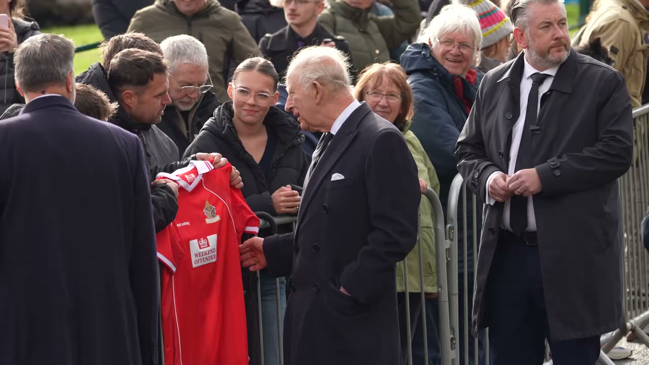 Watch: King Charles joins William and Camilla in Aberfan