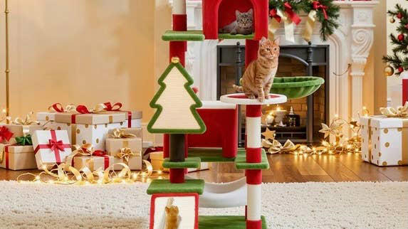 Walmart’s $60 Christmas cat tree brings over 6 feet of festive fun and ...
