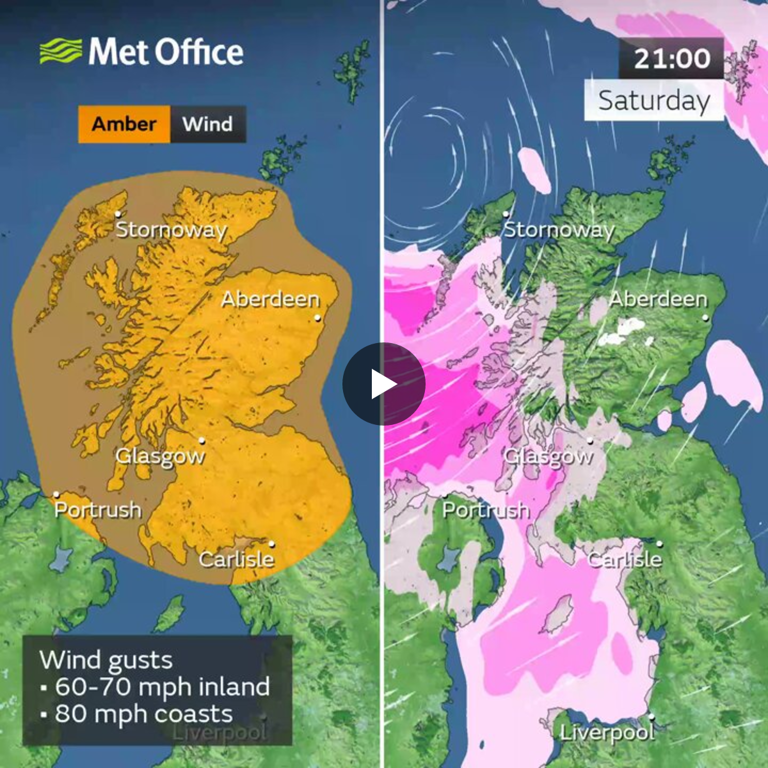 Britain braces for second 80mph storm in 24 hours as another wind amber ...
