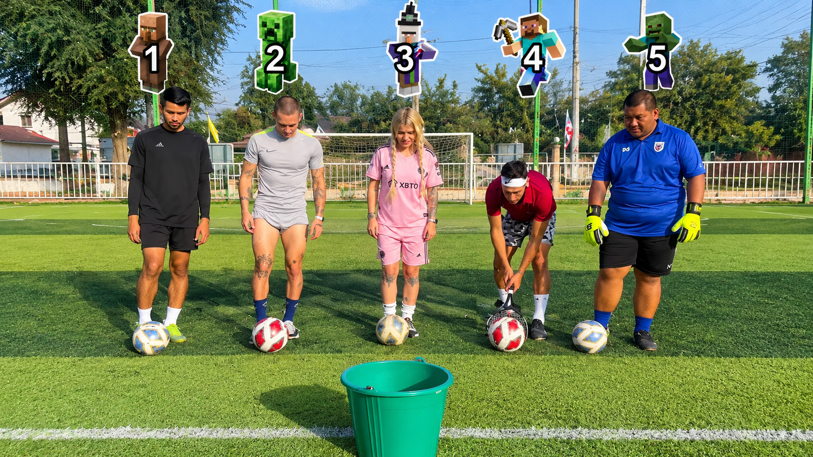 Fun group football trick shots, precision target games, and skill ...