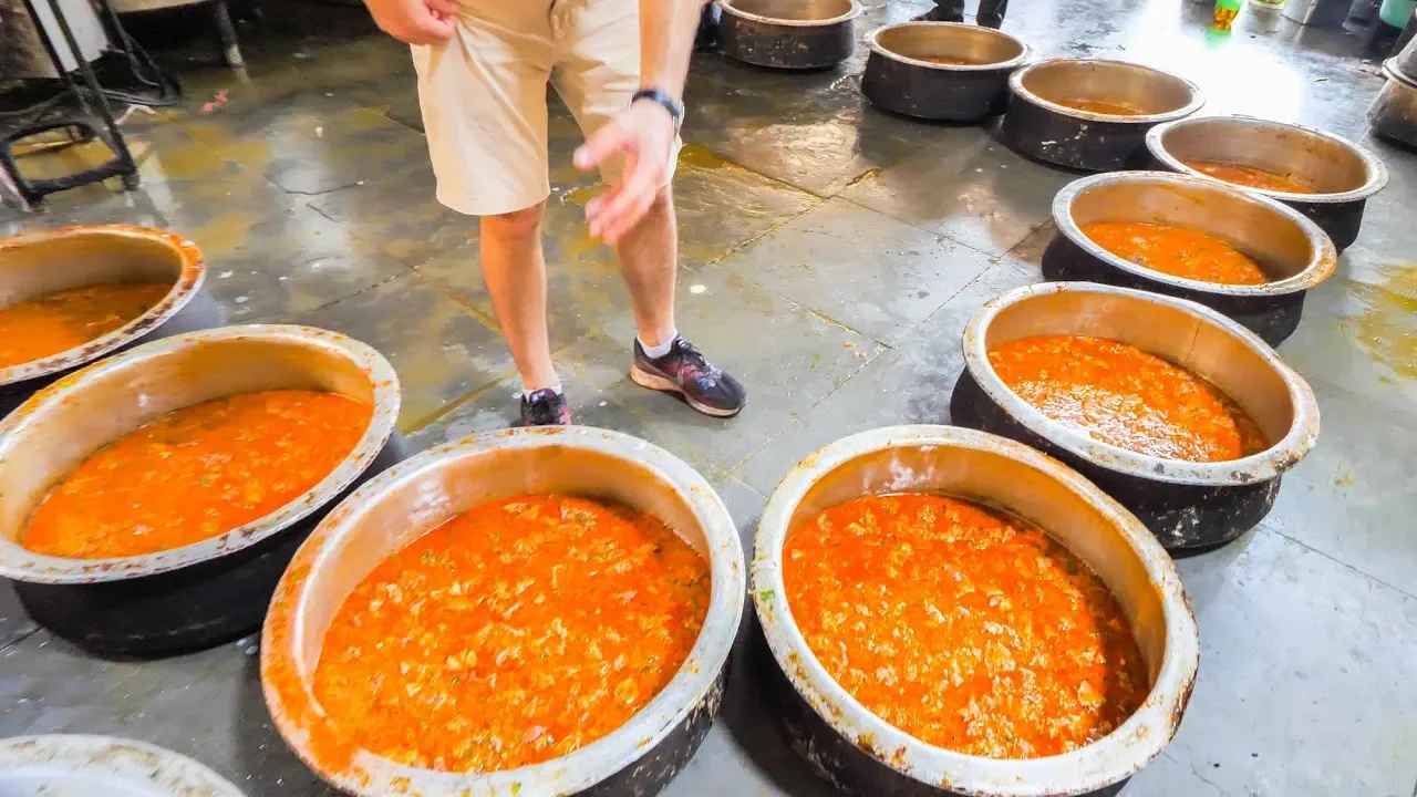 He went inside an Indian street food kitchen... The scale of what they ...