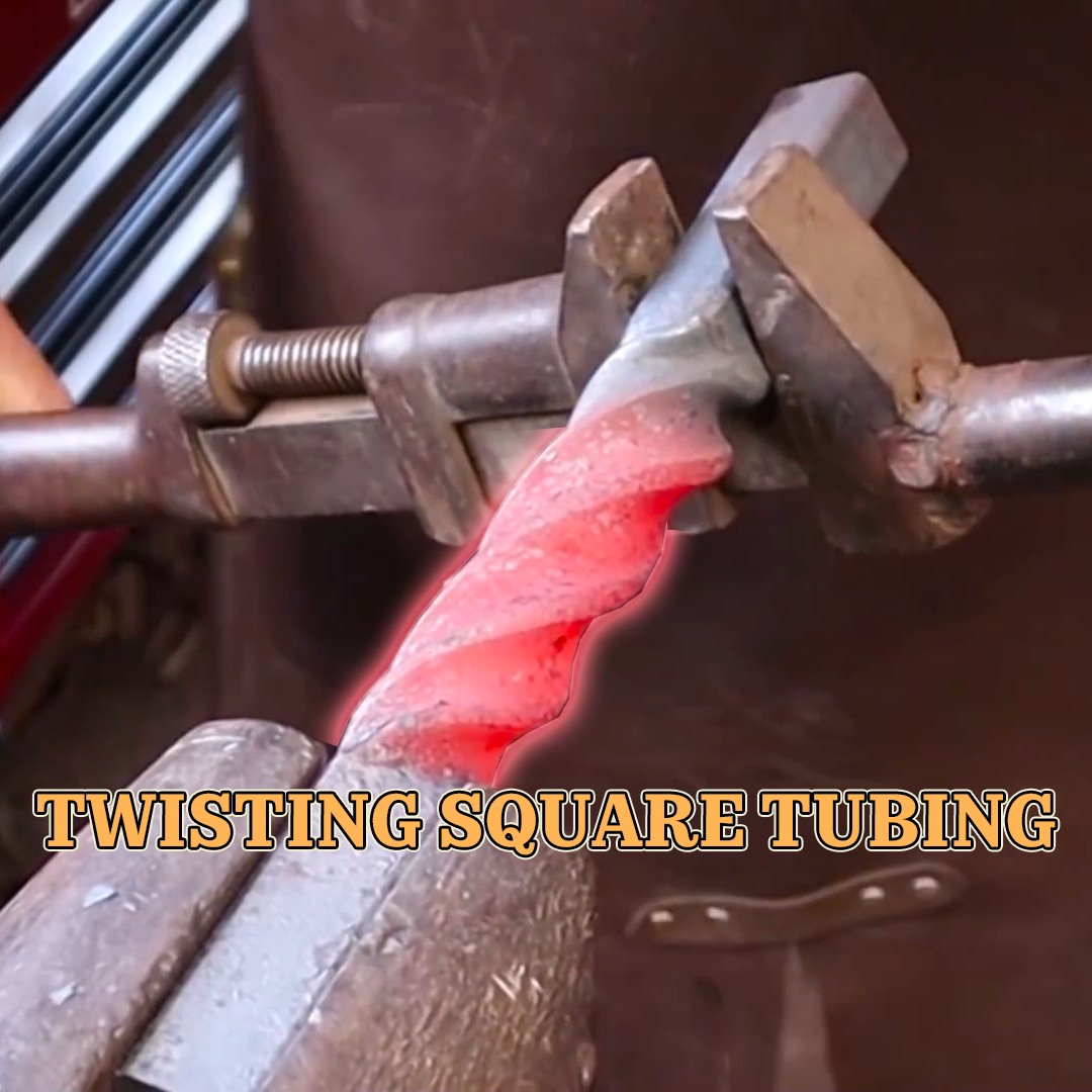 Twisting square tubing in the forge