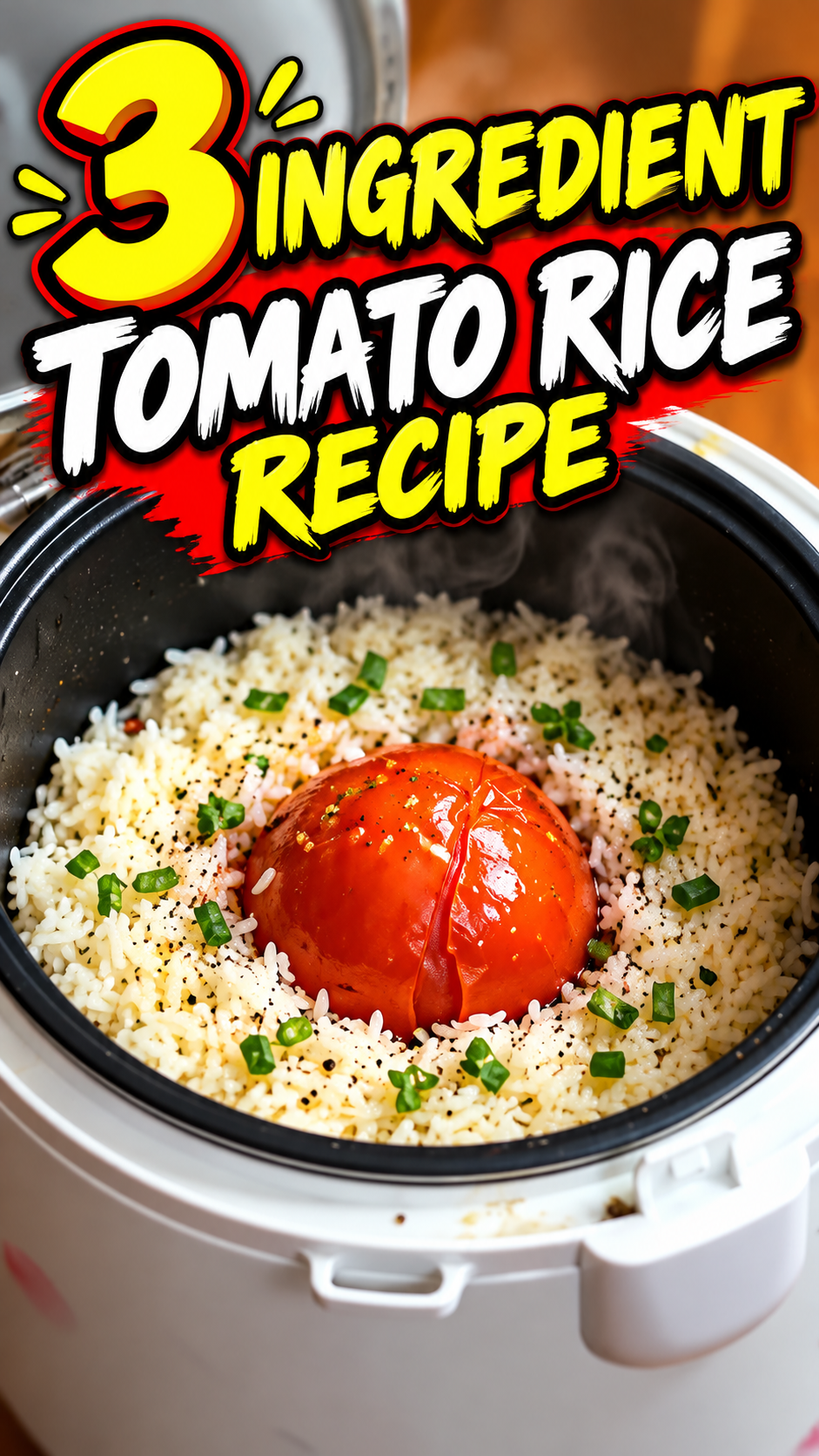 🍚 3-ingredient tomato rice! I made it all in a rice cooker