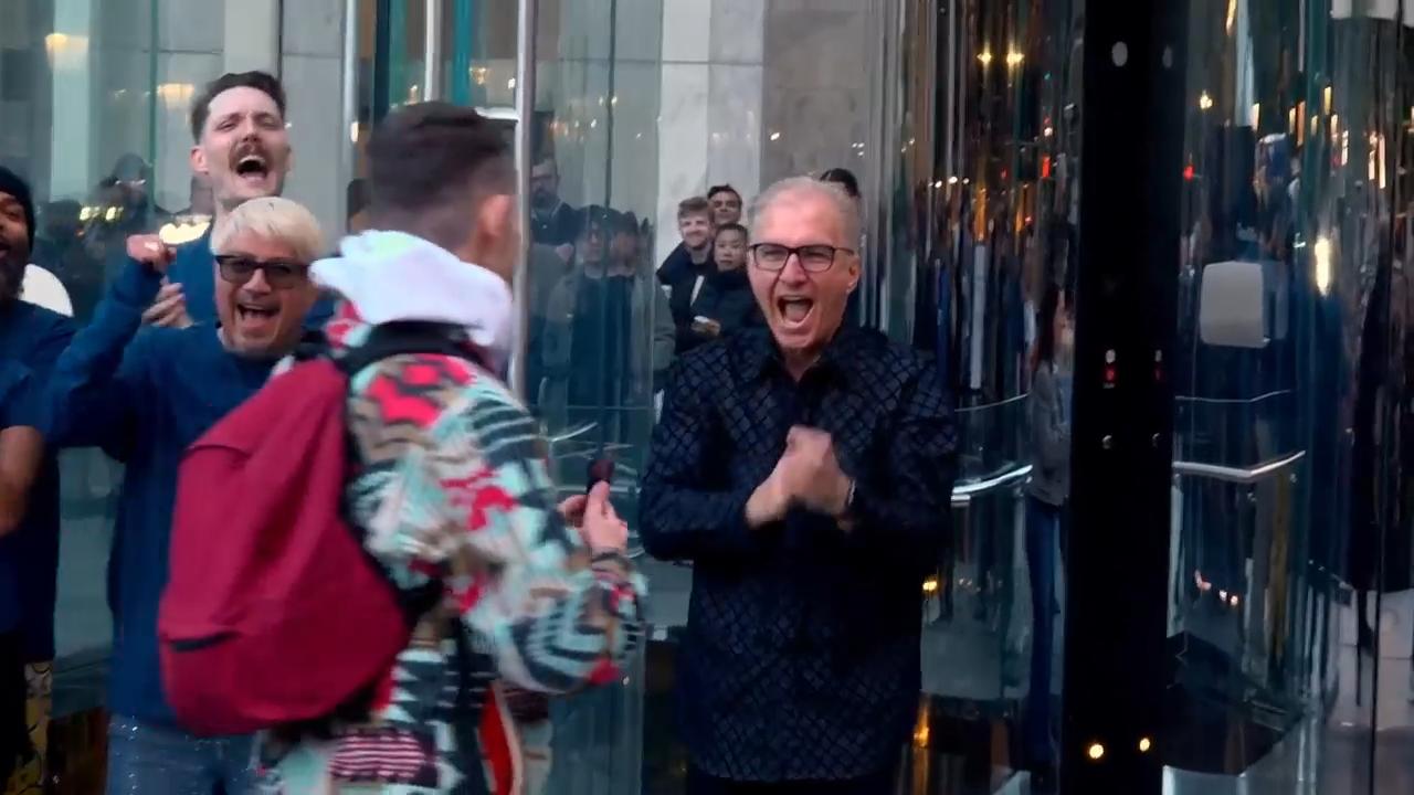 Customers line up in New York as Apple’s first foldable iPhone goes on sale