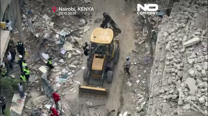 Kenya: huge piles of rubble after high-rise building collapses