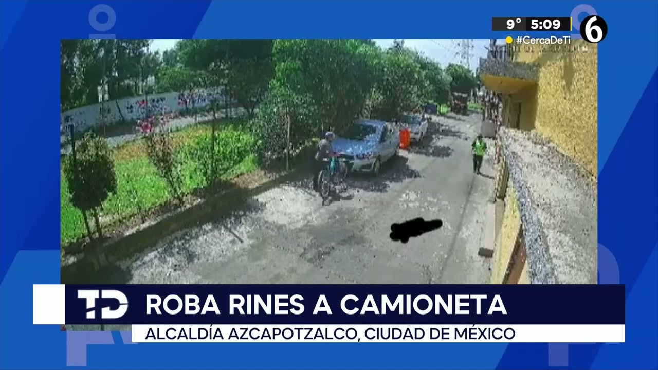 Roban centros de rines de una camioneta en Azcapotzalco a plena luz del día