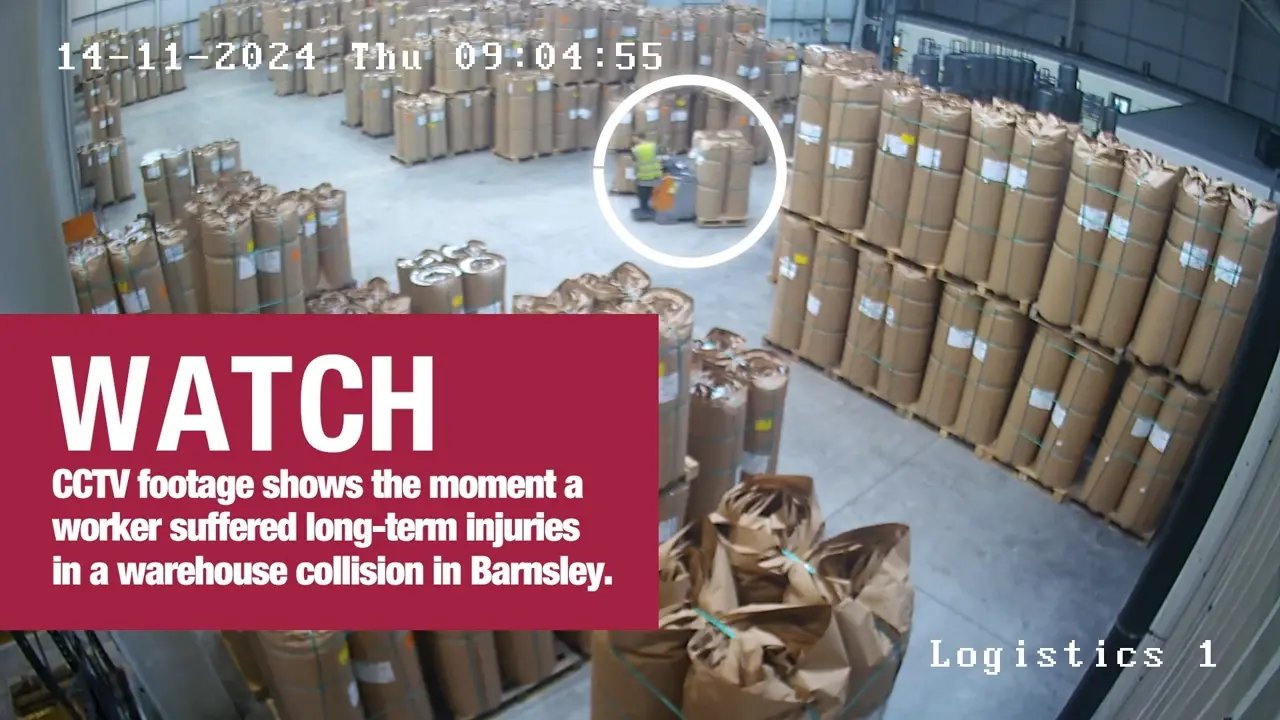 CCTV shows moment pallet truck crashes into forklift truck in Yorkshire ...