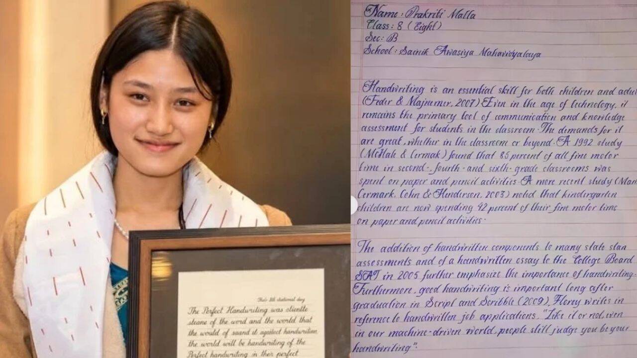 At 14, Prakriti Malla went viral for handwriting people mistook for a ...