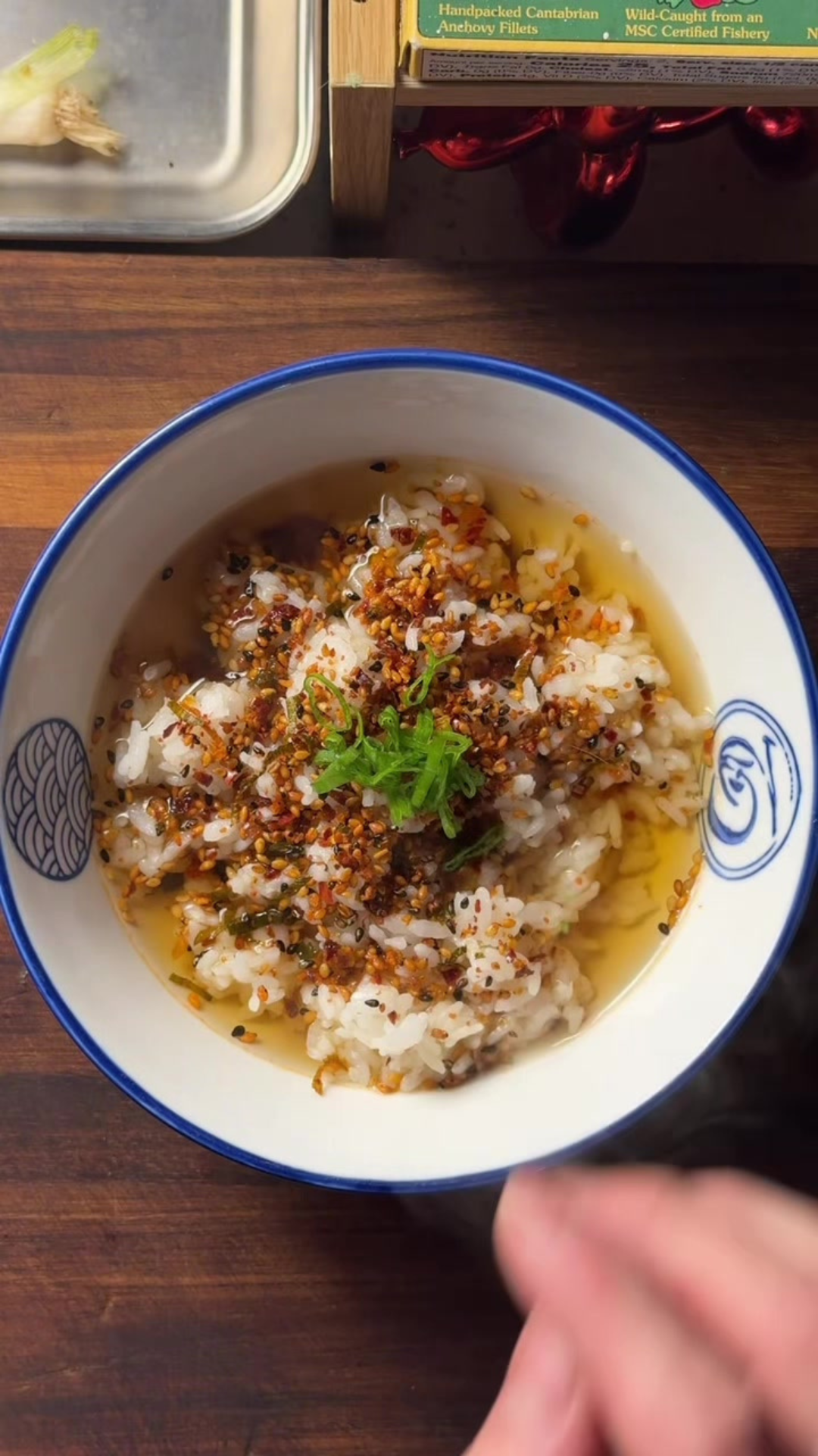 Furikake rice with simple dashi broth